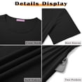 thumbnail image 6 of MOSHU Dresses for Women Crewneck Short Sleeves Women Dresses Casual A-Line Midi Dress with Pockets, 6 of 8