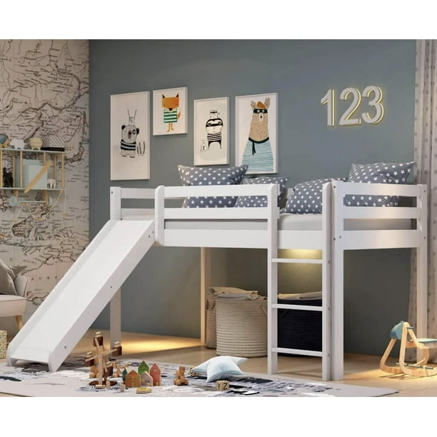 Cama con Resbaladilla Blanca House Muebles Infantiles