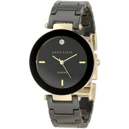Anne Klein Tie - Anne Klein Women's AK-1018BKBK Black Ceramic Quartz Watch