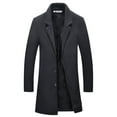 thumbnail image 1 of Manteau Trench Mi-Long d'Hiver à Col Cranté pour Hommes, 1 of 2