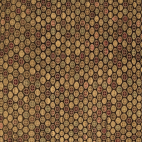 Ahgly Company Indoor Square Abstract Brown Modern Area Rugs, 3' Square