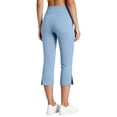 thumbnail image 5 of Inglocry Womens Capri Pants High Waisted Straight Leg Yoga Capris Leggings with Pockets Crop Workout Summer Pants Sky Blue L, 5 of 7