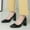 Black, variant on Bmisegm Fashion Autumn Women Casual Shoes High Heel Chunky Heel Pointed Toe Solid Color Shallow Mouth Slip OnCasual Shoes for Women Beige 40