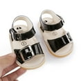 thumbnail image 3 of Aayomet Boys Girls Open Toe Solid Shoes First Walkers Shoes Summer Toddler Flat Sandals Baby Size 3 Sandals,Black 6, 3 of 5