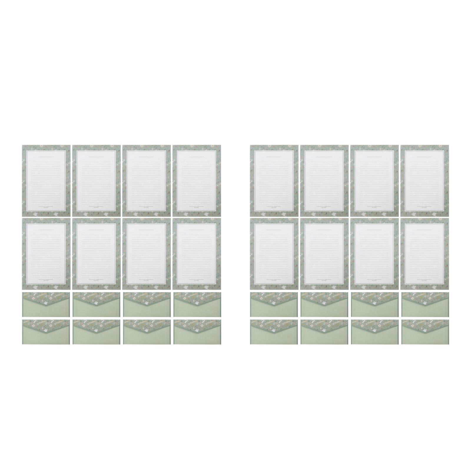 Raindrops 2 Sets Lined Stationery Writing Paper and Envelopes Set Vintage Floral Letter Writing Kit with Envelopes for Invitations and Notes