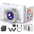 thumbnail image 1 of Cámara Digital 4K 48MP Última 2025 con Autofoco Pantalla Giratoria 180° de 3 Pulgadas Zoom 16X con Tarjeta SD y 2 Baterías para Vlogging YouTube Viaje Adolescentes Blanco Roto, 1 of 7