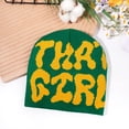 thumbnail image 4 of CUZIBR Winter Beanie Set Winter Unisex Fashion Knit Hat Casual Tie Dye Letter Print Outdoor Streetwear Stylish Skull Caps Warm Soft Dailywear,Dark Green,One Size, 4 of 5