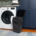 thumbnail image 2 of Mind Reader Slim Tapered Laundry Hamper with Lid, Clothes Basket with Swiss Cross Cut-Outs, Lightweight & Ventilated, Plastic, Gray, 2 of 7