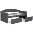 thumbnail image 5 of Churanty Twin Size Upholstered Daybed with Two Drawers, Sofa Bed Wood Bed Frame with Swooping Arms, Gray, 5 of 12