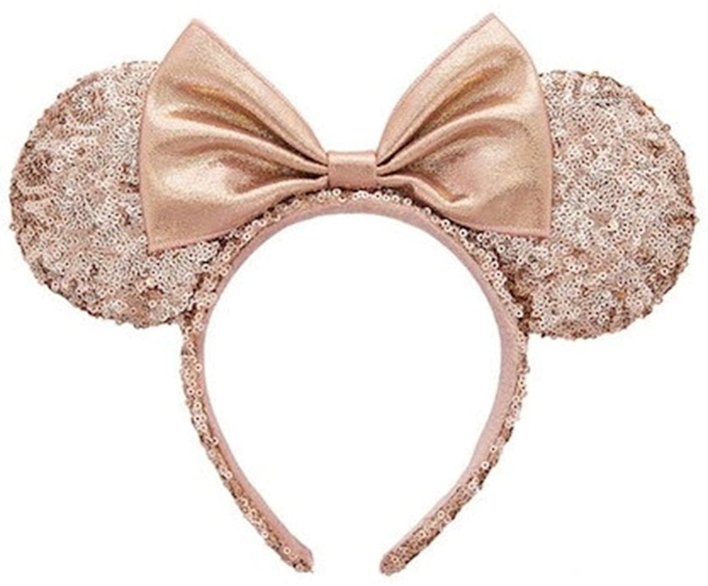 CLGIFT Pink Mickey Ears Handmade Sleeping Beauty Inspired Mouse Ears Headband Rose Gold Minnie Ears One Size Fits All 