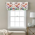 thumbnail image 3 of Spring Floral Kitchen Curtain Valances for Windows Farmhouse Short Curtains, Butterfly Flowers Summer Tulip Botanical Rod Pocket Valance Curtain for Bedroom Cafe Living Room 42"x12", 3 of 8