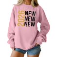 thumbnail image 2 of Women's Fashion Top New Year 2026 Printed Pullover Sweatshirt Holiday Design for Women Casual Celebration Streetwear Top,Pink,L, 2 of 6