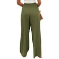 thumbnail image 3 of Mumubreal Women's Wide Leg Linen Pants Drawstring High Waist Palazzo Pants Flowy Beach Lounge Trousers with Pockets, 3 of 7