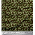 thumbnail image 1 of Soimoi Brown Silk Fabric Leaf Leaves Print Fabric by the Yard 44 Inch Wide, 1 of 3