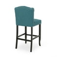 thumbnail image 6 of Noble House Christopher Wingback Barstool, Set of 2, Teal, Dark Brown, 6 of 10