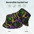 thumbnail image 2 of Yiaed Neon Mardi Gras Print Reflective Stripe Bucket Hat Unisex Funny Outdoor Fisherman Cap Beach Sun Hat, 2 of 5