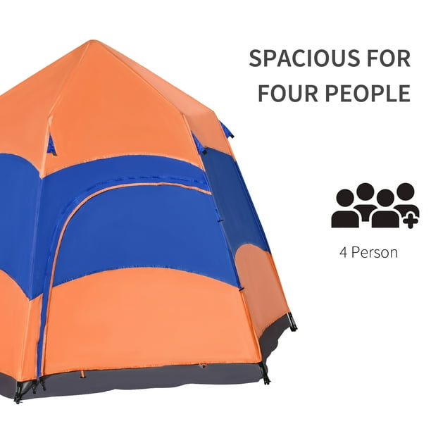 Outsunny 6-Person Double Layer Polyester Camping Tent A20-056