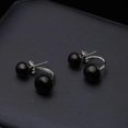 thumbnail image 5 of Natural Pearl Stud Earrings For Women Jewelry S925 Sterling Silver Genuine White Black Double Pearl Earrings Party, 5 of 5
