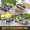 thumbnail image 5 of Happy Easter Rabbits Table Cloths for 6 Foot Rectangle Tables, Spring Daisy Navy Silhouette Yellow Patio Waterproof Elastic Fitted Tablecloths, Washable Rectangular Table Cover for Camping, 5 of 8