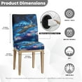 thumbnail image 6 of Xoenoiee Galaxy Turtle Flower Print Dining Chair Covers Stretch Chair Slipcovers Anti-Slip Covers for Dining Chair Removable Washable Parsons Kitchen Chair Covers, 1 Set, 6 of 7