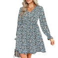 thumbnail image 2 of Vestido Floral Para Mujer, Transpirable, Agradable A La Piel, Lavable A Máquina, Con Cuello En V, Vestido Floral Para Fiesta ANGGREK  Otros, 2 of 6
