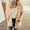 Khaki, variant on Jacenvly Women Casual Plus Size Plush Sweater Outerwear Stylish Buttons Cardigan Coat with Pockets