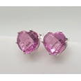 thumbnail image 4 of Heart Pink Sapphire Sterling Silver Earrings, 4 of 5