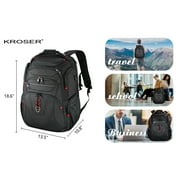 KROSER 17.3 Laptop Backpack, College Daypack, Business Backpack with USB Charging Port, Black