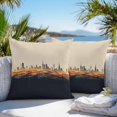 thumbnail image 4 of Outdoor Pillow Cover Abstract Black Orange Waves City Set of 2 Waterproof Throw Pillowcases Modern Art Decorative Patio Furniture Pillows for Couch Garden Indoor & Outdoor Use, 4 of 9