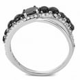 thumbnail image 3 of Womens Silver Rings High polished (no plating) Stainless Steel Ring with AAA Grade CZ in Black Diamond DA269, 3 of 5