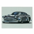 thumbnail image 1 of Cars Cutting Board, Retro Inspired Car Design with Asymmetric Tires Fast Car Speeding Cool Logo, Decorative Tempered Glass Cutting and Serving Board, Small Size, Grey Dark Grey, by Ambesonne, 1 of 1