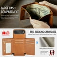 thumbnail image 3 of PU Leather Wallet Case for iPhone Air, Tri-Fold Detachable Magnetic Card Bag, RFID Blocking Kickstand Magnetic Closure Classic Business Drop Protection Cover for iPhone Air, Brown, 3 of 7
