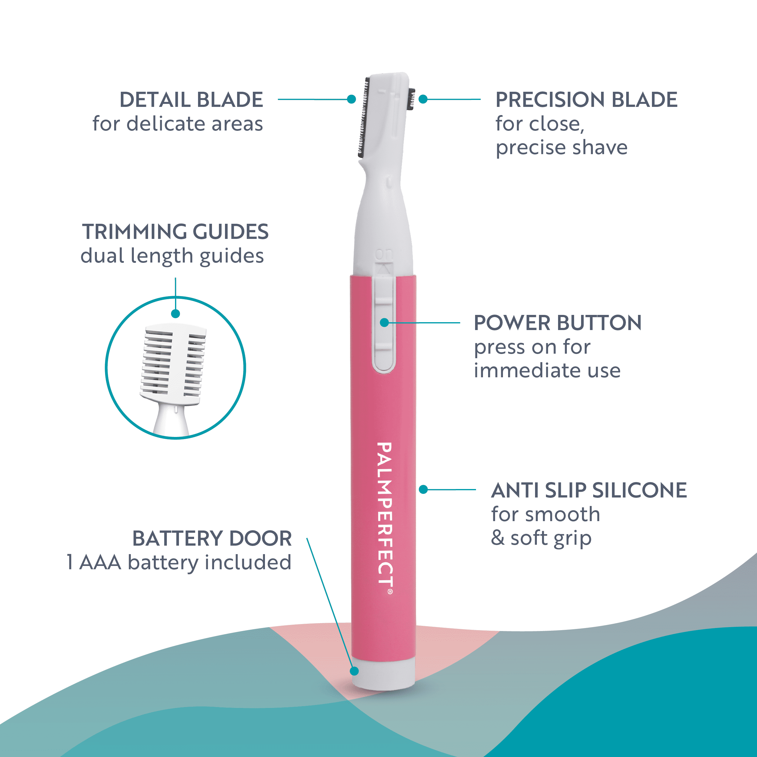 Palmperfect Beautytrim, Battery-Operated Personal Hair Trimmer, Female Electric Shavers