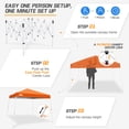 thumbnail image 5 of EAGLE PEAK 10x10 Slant Leg Pop Up Canopy Tent Easy One Person Setup Instant Outdoor Beach Canopy Folding Portable Sports Shelter 10x10 Base 8x8 Top(Orange), 5 of 10