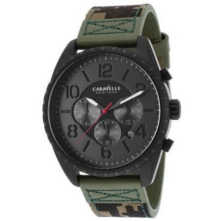 Caravelle New York Camouflage Canvas Chronograph Mens Watch 45B123