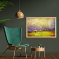 thumbnail image 2 of Flower Wall Art with Frame, Pastel Colored Floral Lawn and Shallow Depth of Field Nature Depiction Design, Printed Fabric Poster for Bathroom Living Room, 35" x 23", Purple Green, by Ambesonne, 2 of 2