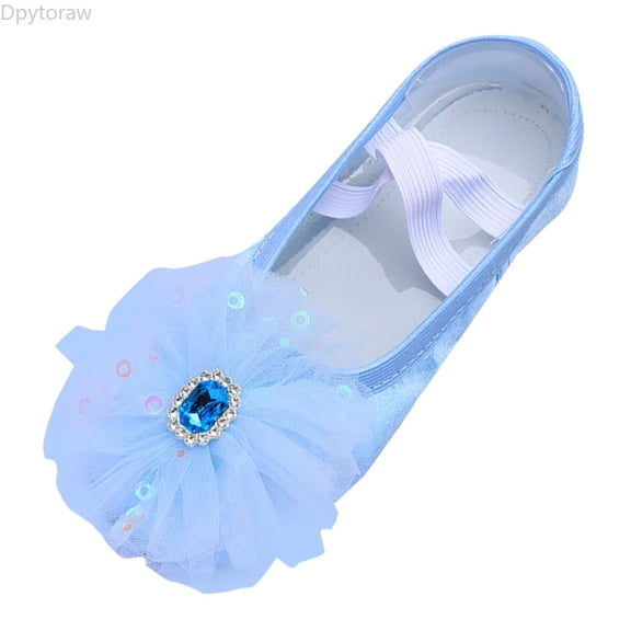 Dpytoraw Children Shoes Dance Shoes Ballet Performances Diamond Lace Yoga Shoes For Shoes For Children Girls Athletic Shoes Size Blue 2-2.5 Years