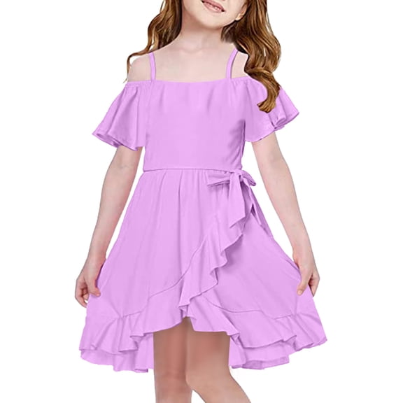 Dress Girls Summer Birthday Girl Dress Kids Flower Girl Dress 5-6 Years