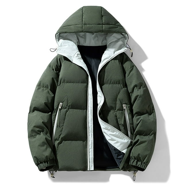 Byikun Men's Slim Fit Hooded Jacket with Drawstring and Zipper Pocket - Versatile Polyester Coat for Outdoor, Work, and Sports
