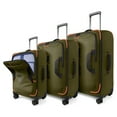thumbnail image 2 of New York Xpress 3-Piece Softside Luggage Set, 20/26/30 inch Upright Travel Suitcases, Water-Resistant & Lightweight for Men Women, Green - TA8353, 2 of 11
