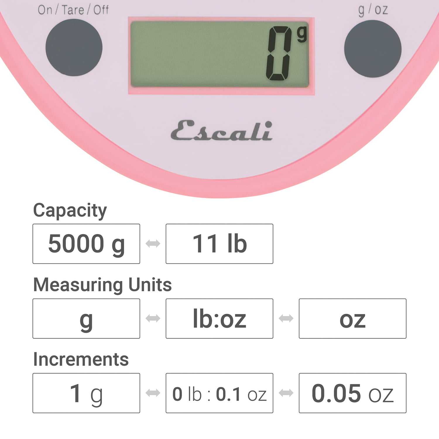 Escali Primo Digital Scale - Soft Pink