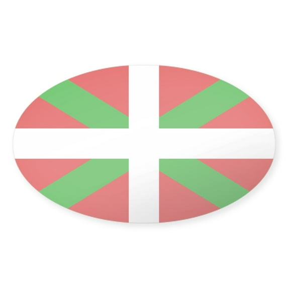 CafePress - Basque Flag Sticker - Sticker (Oval)