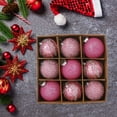 thumbnail image 2 of Christmas Decorations Indoor,Sequins Lace Christmas Balls,Christmas Home Decor for Christmas Tree Thanksgiving Party Wedding Baking Cake Decoration,3.15in,9pcs,Pink, 2 of 6