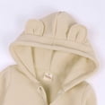 thumbnail image 4 of Unisex Baby Boys Girls Romper Bear Ear Hoodie Jumpsuit Zipper Long Sleeve One Piece Outfits Warm Clothes, 4 of 9
