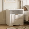 thumbnail image 5 of Aukfa Smart 2 Drawer Nightstand with Voice Control & Charging Station,7-Color LED Bedside Table for Bedroom,White, 5 of 8
