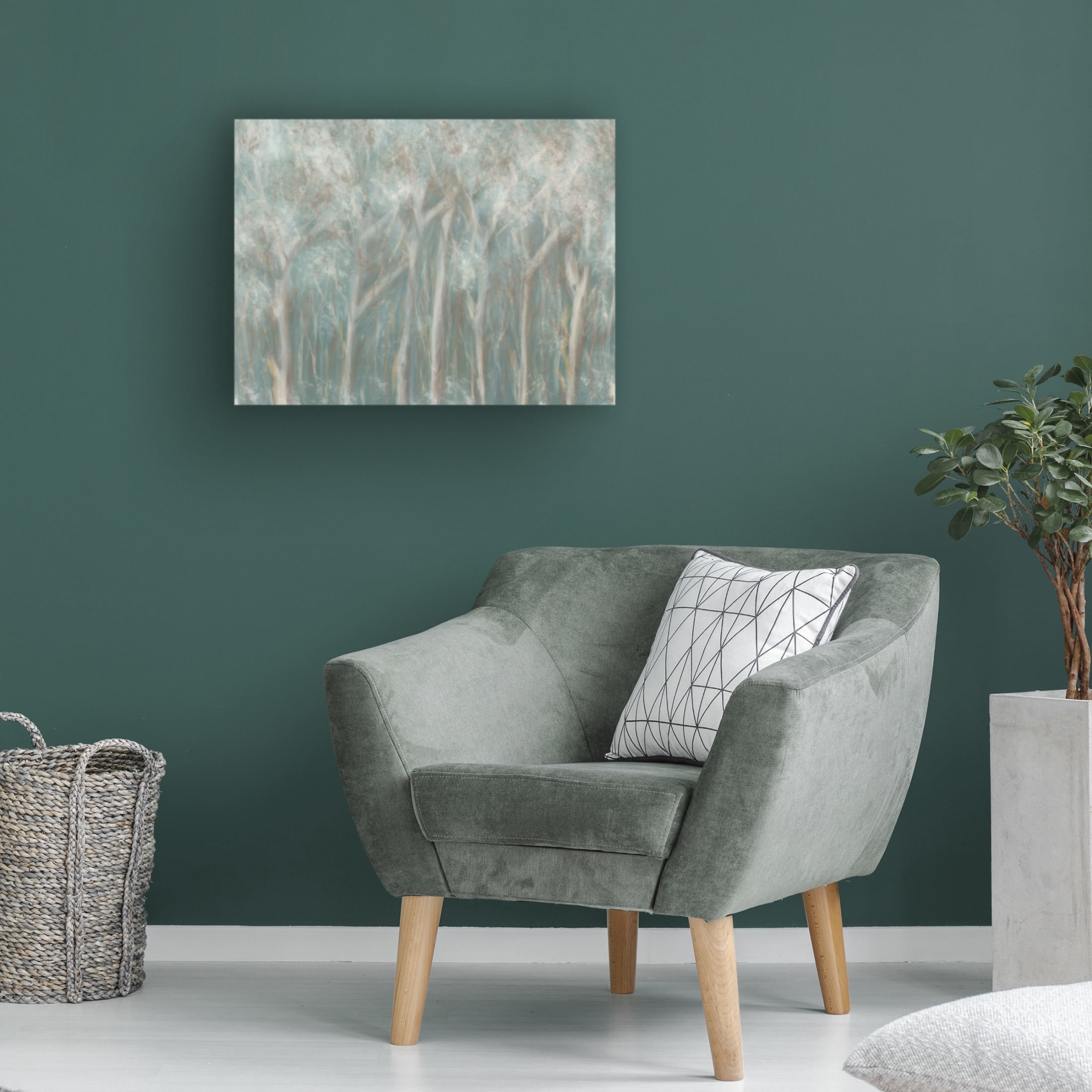 Canvas Wall Art - Line and Brush 'Abstract Treescape View' Wall Art for Living Room, Bedroom, or Office Décor by Trademark Fine Art - 24 x 18 Inches