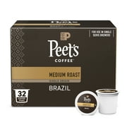 Peet's Coffee Single Origin Brazil Medium Roast Single Serve Coffee Pods, 32 Count