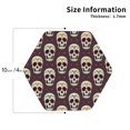 thumbnail image 3 of Pofeuu funny Skull star Print Leather Coasters Set of 6, Round Cups Mugs Mat Pad for Home Kitchen Heat Resistant Drink Coasters,Hexagon, 3 of 7