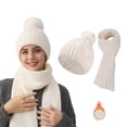 thumbnail image 5 of Winter Knit Hat Scarf Set â Thick Warm Lined Beanie Neck Warmer for Cold Weather Protection, Thermal Accessories for Outdoor Hiking Cycling Snow Sports, Winter Essentials Gift Ideas Ski, 5 of 6