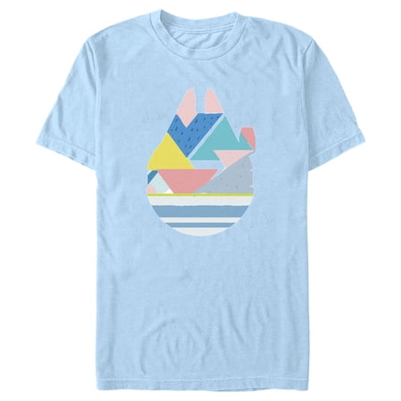 Men s Star Wars Easter Egg Millennium Falcon Graphic Tee Light Blue 2X Large
